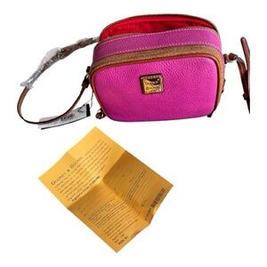 Vintage Dooney & Bourke Leather Fuscia and Tan Shoulder/Crossbody Bag